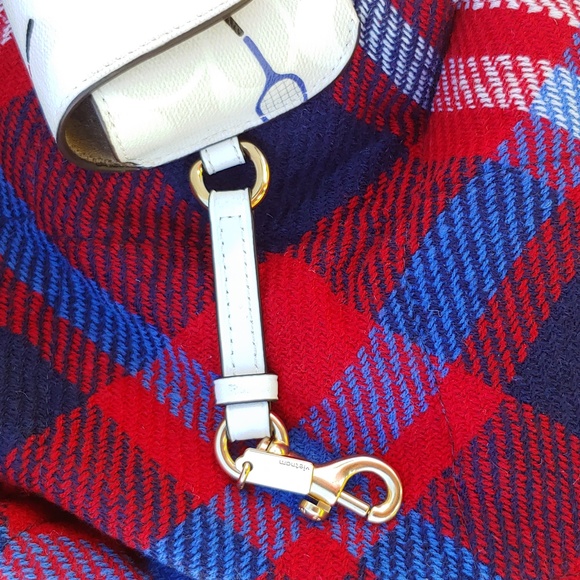 COACH Racquet Eyeglass Case with Bag Clip in Signature Coated Canvas, White - Picture 6 of 16